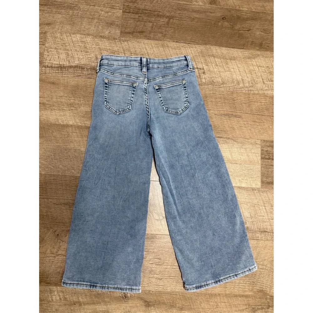 GAP Girls High Rise Wide-Leg Ankle Jeans